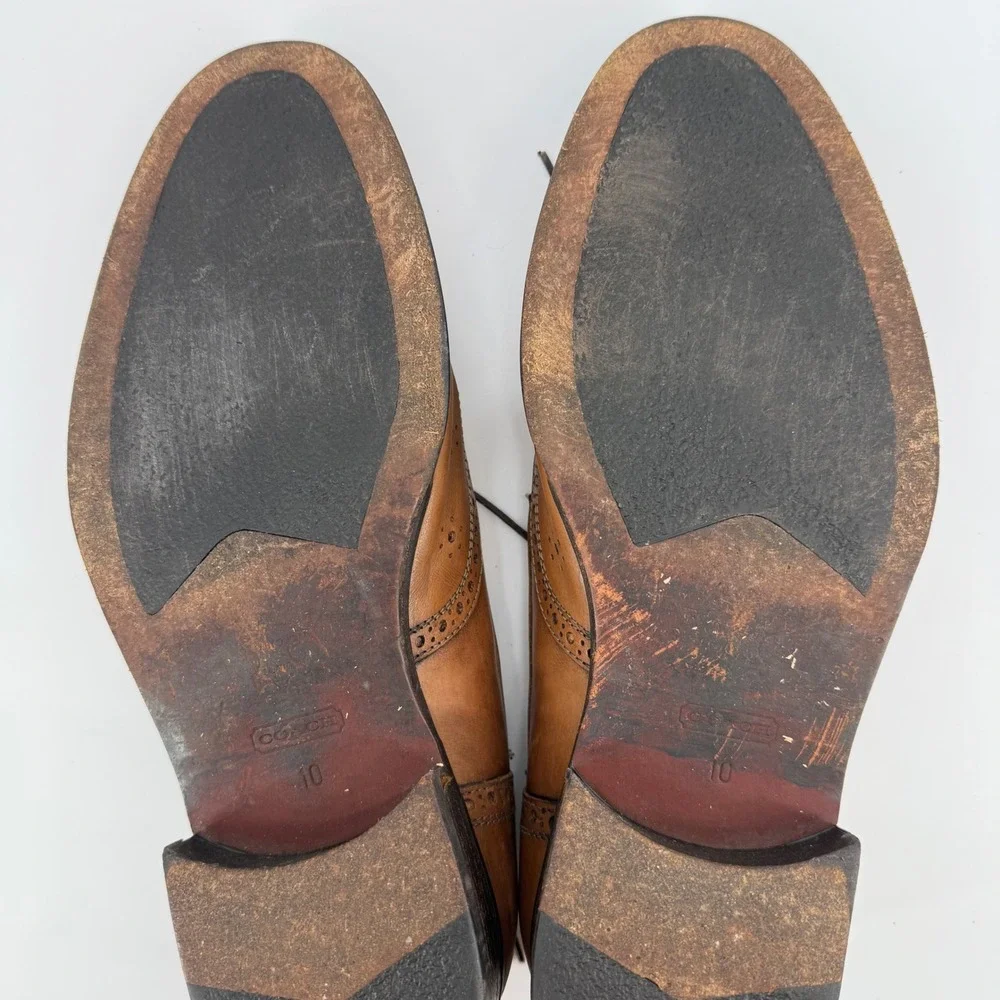Coach‎ Mens Brown Leather Bryant Wingtip Oxford Dress Shoes Lace Up Size 10